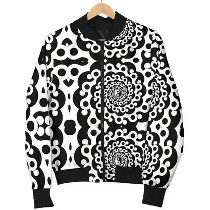 Yin Yang Spiral Design Print Men Bomber Jacket