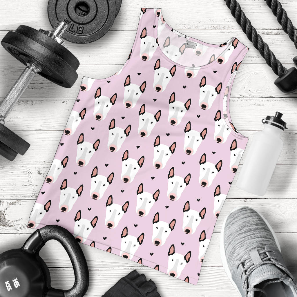 Bull Terrier Pink Print Pattern Men Tank Top