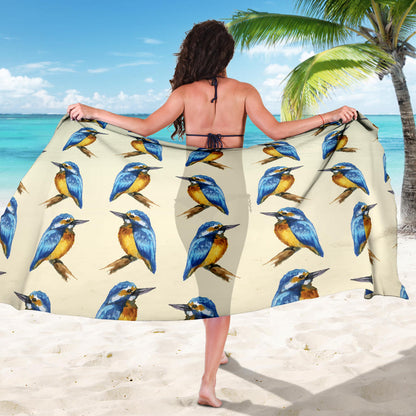 Kingfisher Pattern Print Design 01 Sarong Pareo Wrap