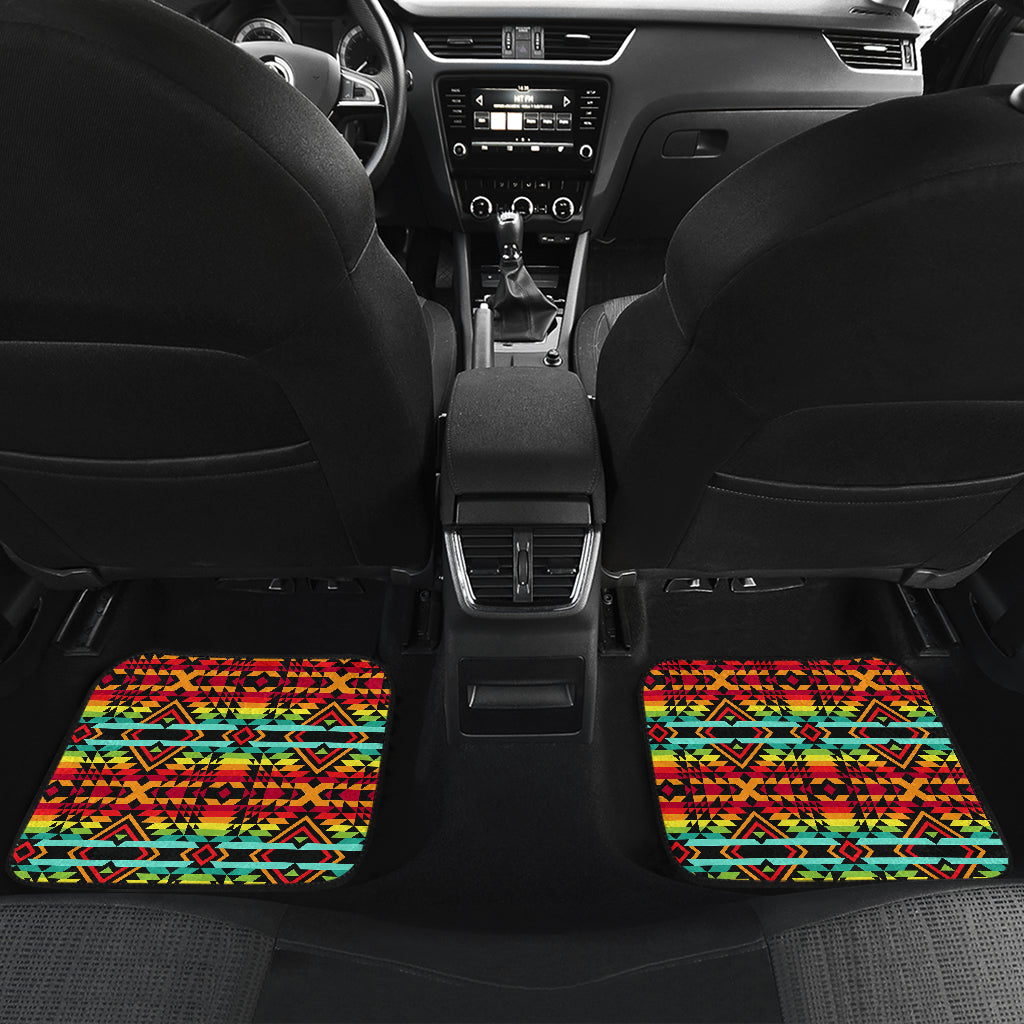 Kente Red Design African Print Car Floor Mats Front Back