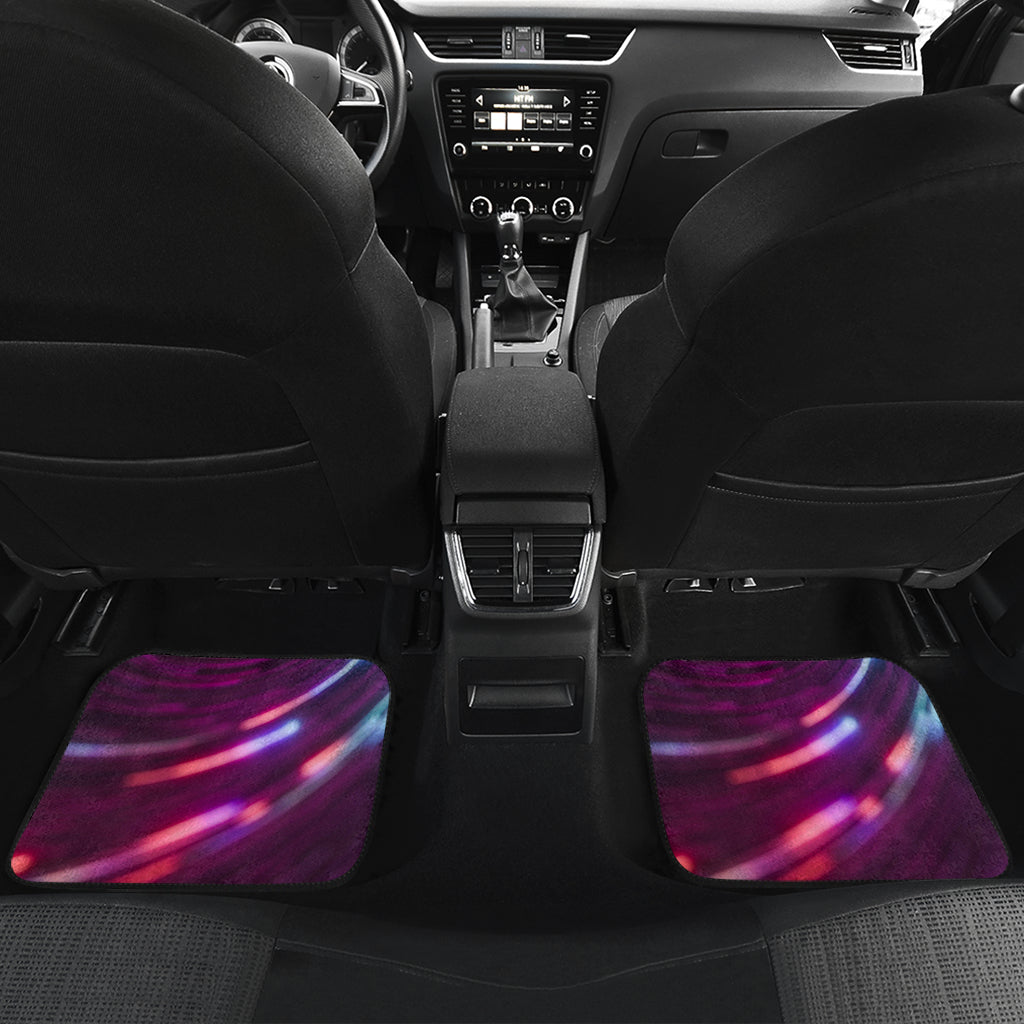 Vortex Twist Swirl Purple Neon Print Car Floor Mats Front Back
