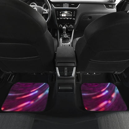 Vortex Twist Swirl Purple Neon Print Car Floor Mats Front Back