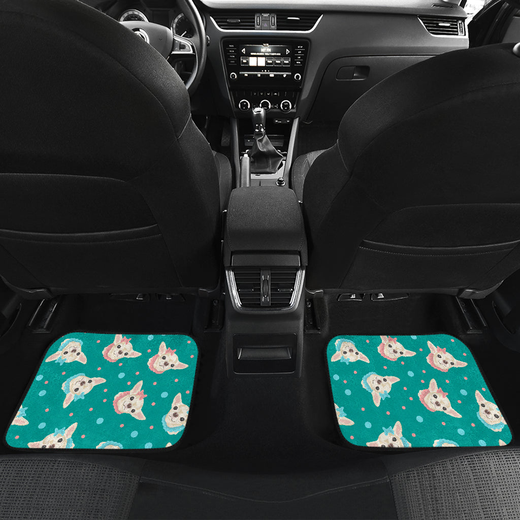 Chihuahua Polka Dot Pattern Car Floor Mats Front Back