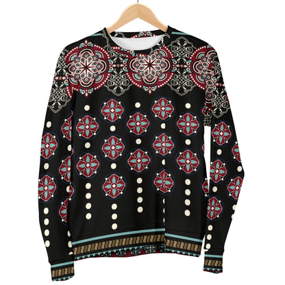 Ethnic Dot Style Print Pattern Women Long Sleeve Sweatshirt