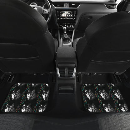 Wolf Black Dream Catcher Design Print Car Floor Mats Front Back
