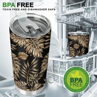 Brown Tropical Palm Leaves Tumbler