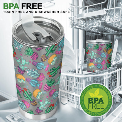 Cactus Colorful Print Pattern Tumbler