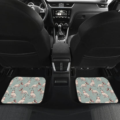 Bull Terrier Cute Print Pattern Car Floor Mats Front Back