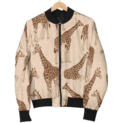 Giraffe Pattern Design Print Men Bomber Jacket