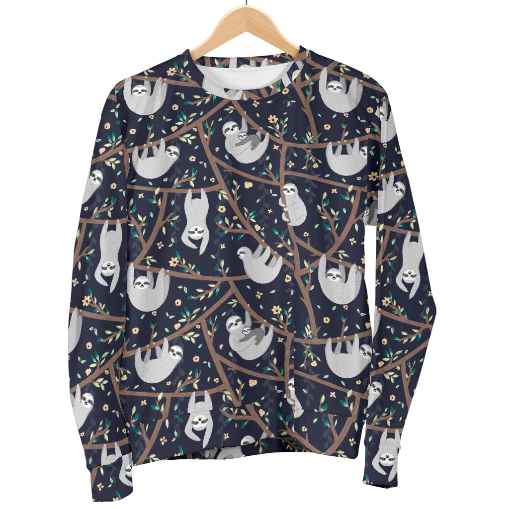 Sloth Happy Design Themed Print Men Long Sleeve Sweatshirt