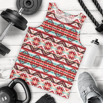 Aztec Western Style Print Pattern Men Tank Top