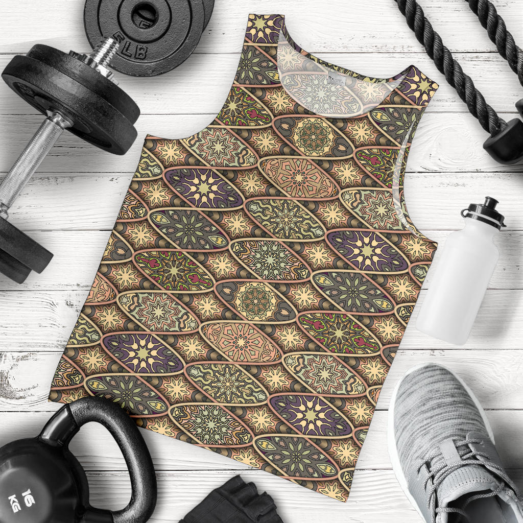 Mandala Motif Themed Design Print Men Tank Top
