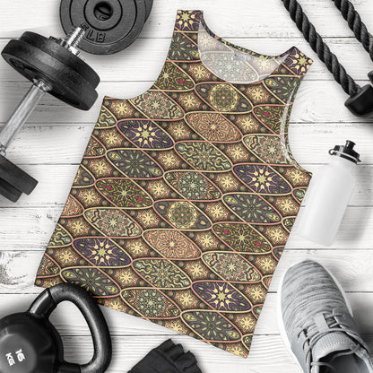 Mandala Motif Themed Design Print Men Tank Top
