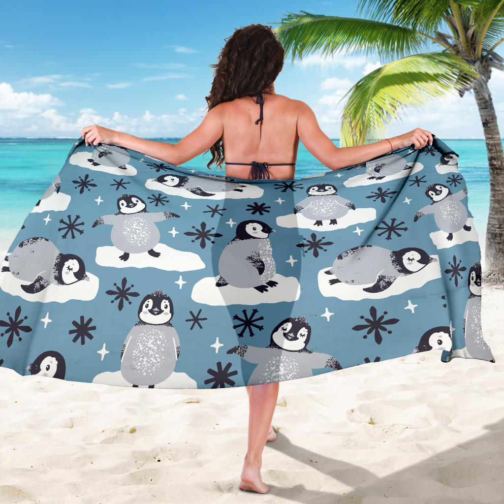 Penguin Pattern Print Design A05 Sarong Pareo Wrap