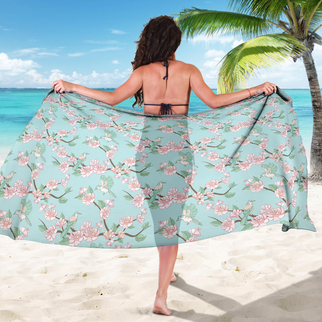 Cherry Blossom Pattern Print Design 02 Sarong Pareo Wrap