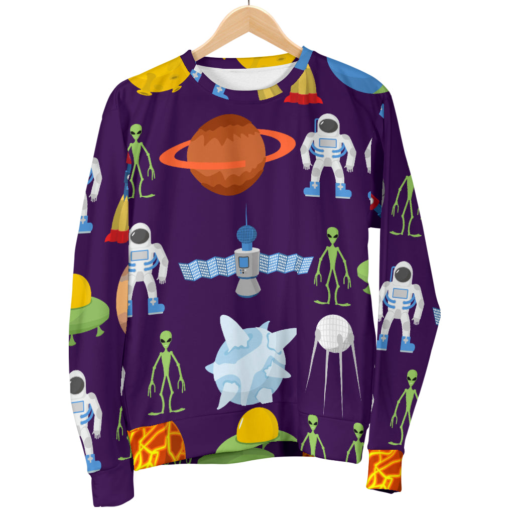Alien Astronaut Planet Women Long Sleeve Sweatshirt