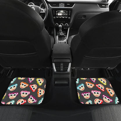 Monkey Head Design Themed Print Car Floor Mats Front Back
