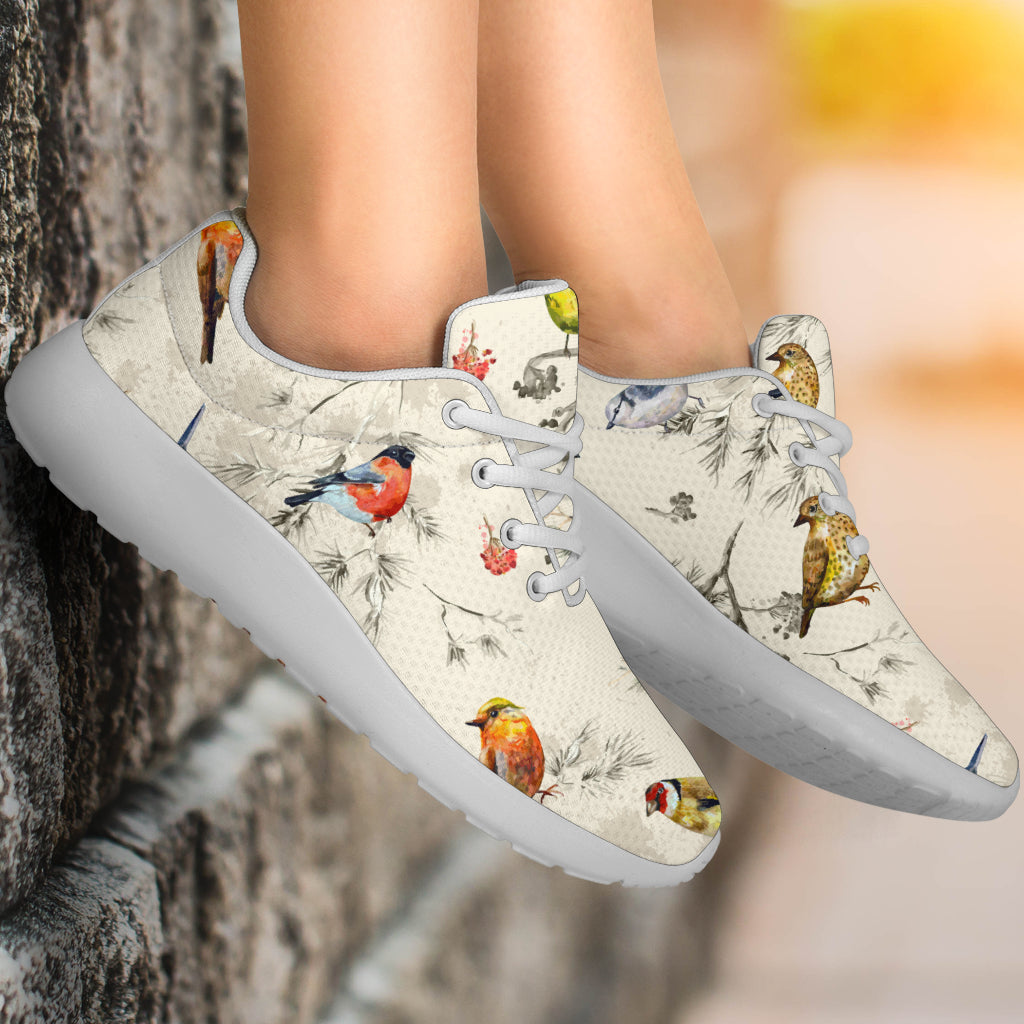 Bird Watercolor Design Pattern Athletic Shoes