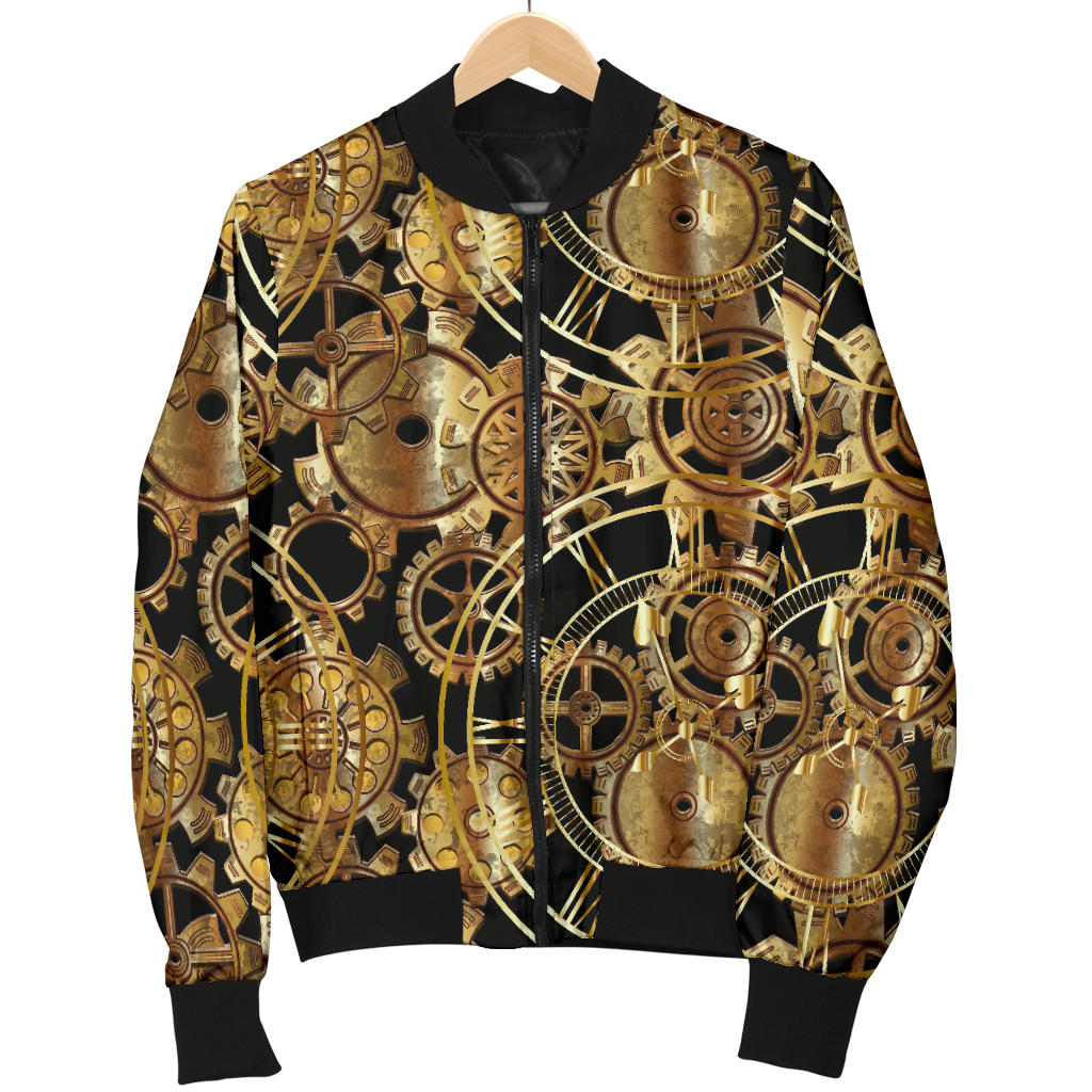Steampunk Gear Design Themed Print Men Bomber Jacket
