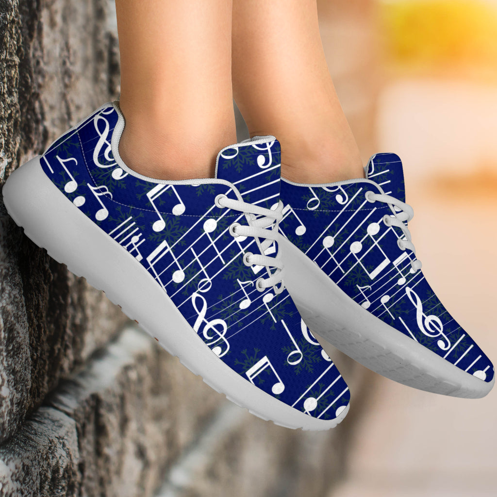 Music Note Blue Themed Print Athletic Shoes