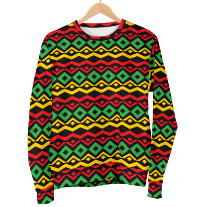 Rasta Reggae Color Themed Men Long Sleeve Sweatshirt