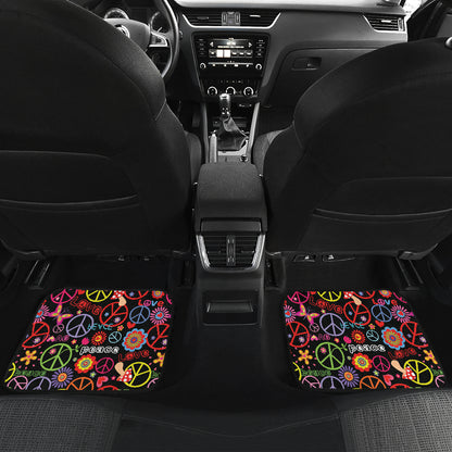 Peace Sign Colorful Design Print Car Floor Mats Front Back