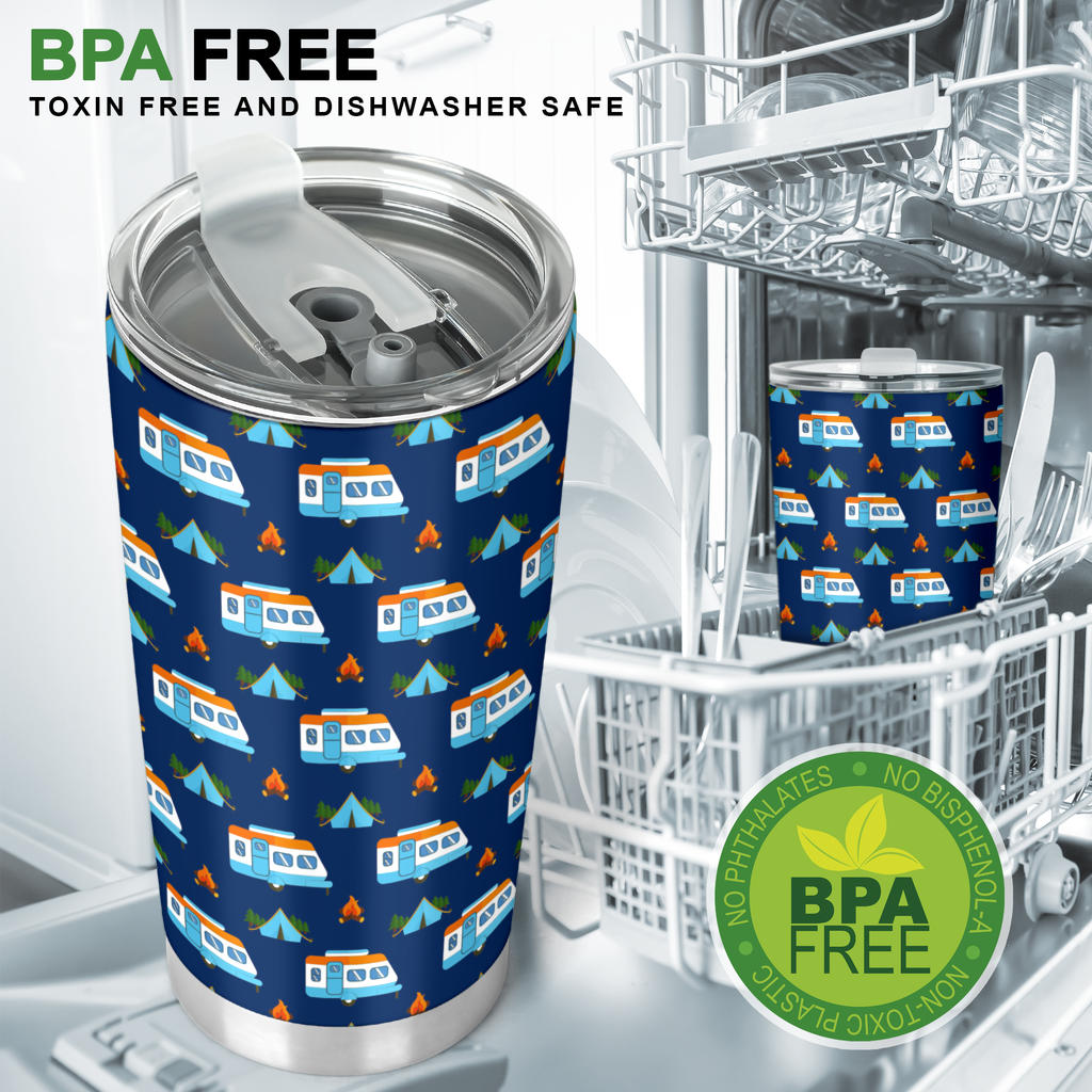 Camper Pattern Camping Themed No 3 Print Tumbler