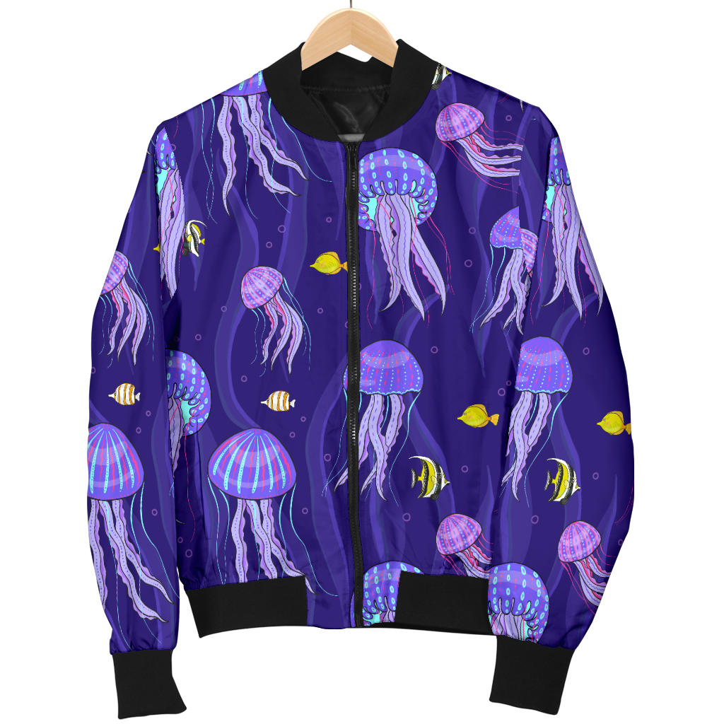 Jellyfish Style Print Men Bomber Jacket