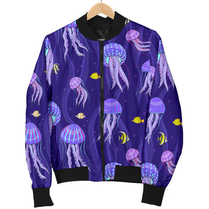 Jellyfish Style Print Men Bomber Jacket