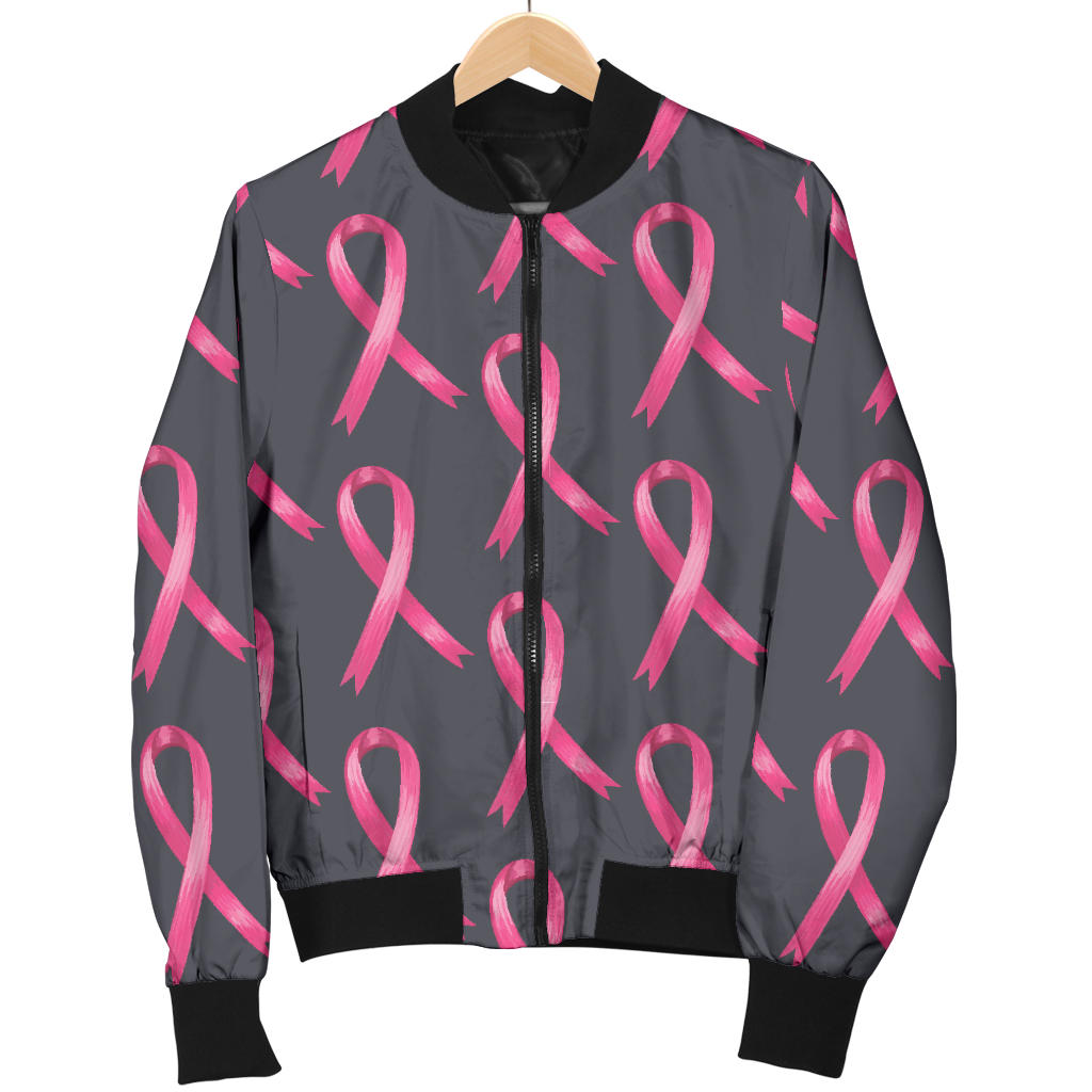 Breast Cancer Awareness Pattern Men Bomber Jacket