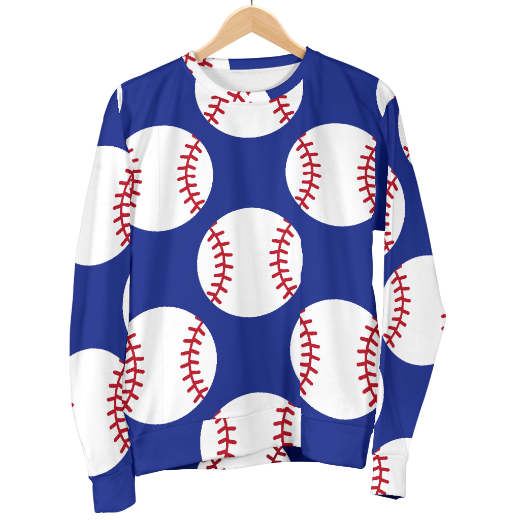 Baseball Blue Background Men Long Sleeve Sweatshirt