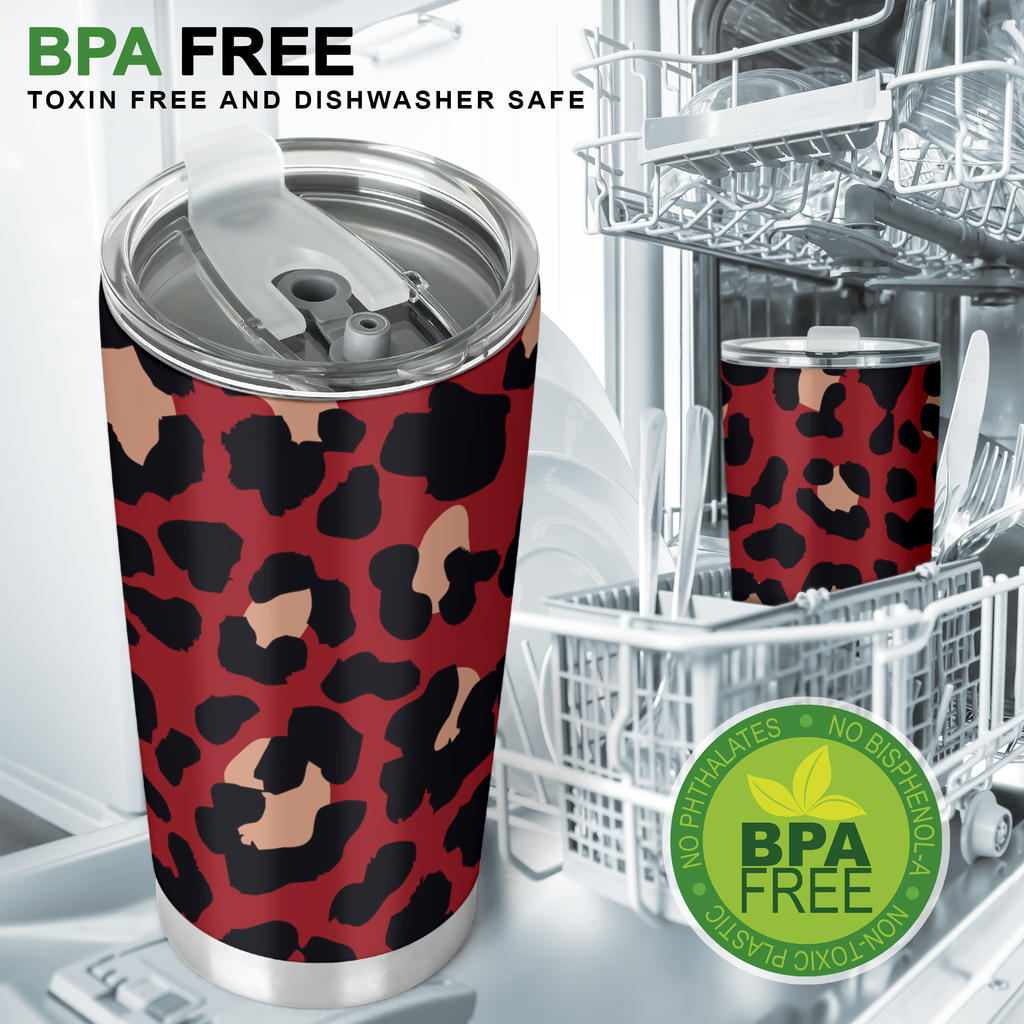 Cheetah Red Print Pattern Tumbler