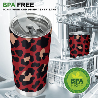 Cheetah Red Print Pattern Tumbler