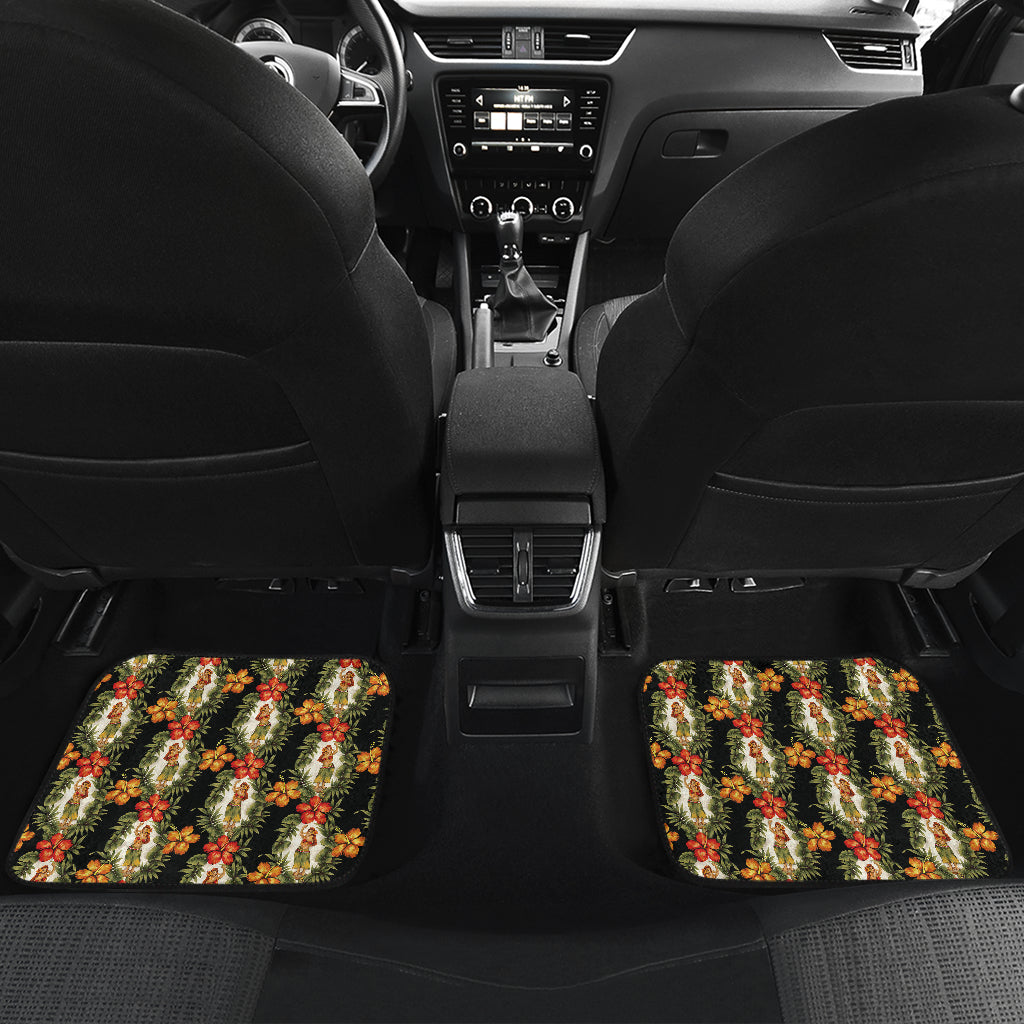 Hawaiian Flower Hula Hibiscus Print Car Floor Mats Front Back