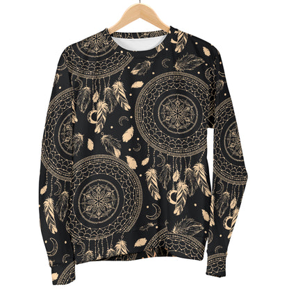 Dream Catcher Mandala Boho Moon Women Long Sleeve Sweatshirt