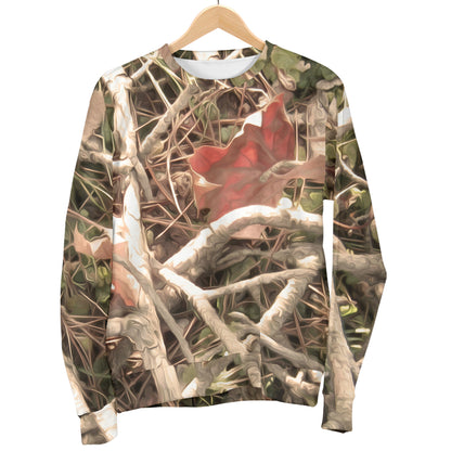Camouflage Realistic Tree Authumn Print Men Long Sleeve Sweatshirt