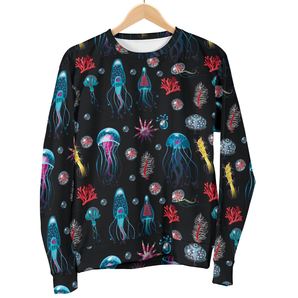 Jellyfish Underwater Print Men Long Sleeve Sweatshirt