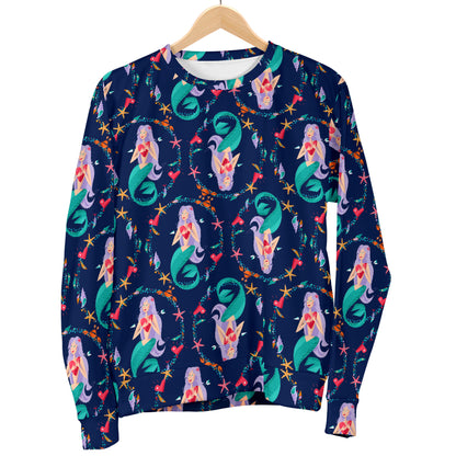 Mermaid Girl Cute Design Print Women Long Sleeve Sweatshirt