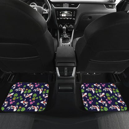 Koi Carp Pattern Design Themed Print Car Floor Mats Front Back