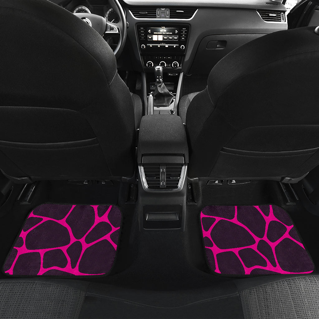 Giraffe Pink Background Texture Print Car Floor Mats Front Back
