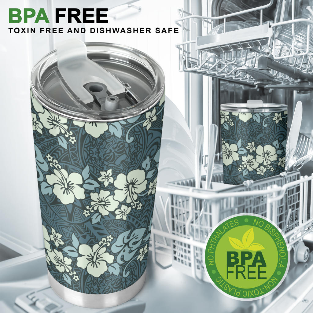 Flower Hawaiian Hibiscus Style Print Pattern Tumbler