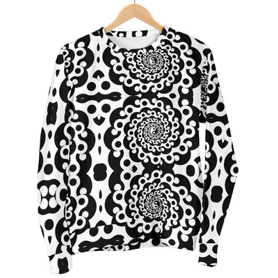 Yin Yang Spiral Design Print Men Long Sleeve Sweatshirt