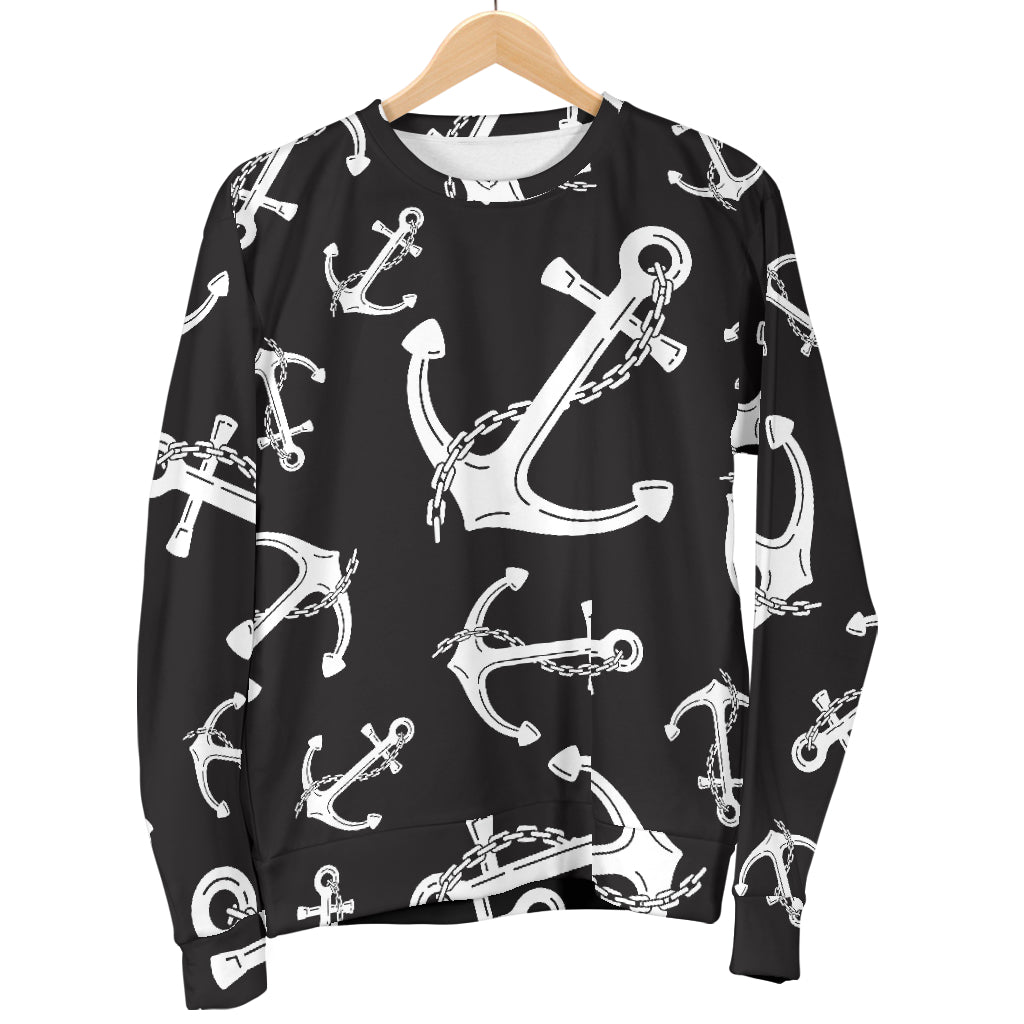 Anchor Black White Women Long Sleeve Sweatshirt