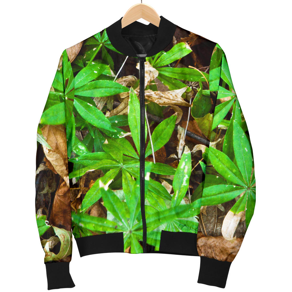 Camouflage Realistic Tree Fresh Print Men Bomber Jacket