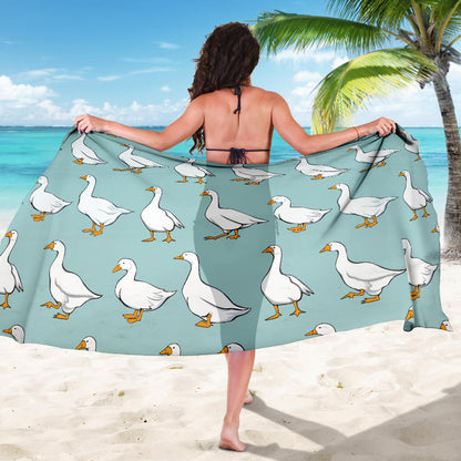 Goose Pattern Print Design 02 Sarong Pareo Wrap