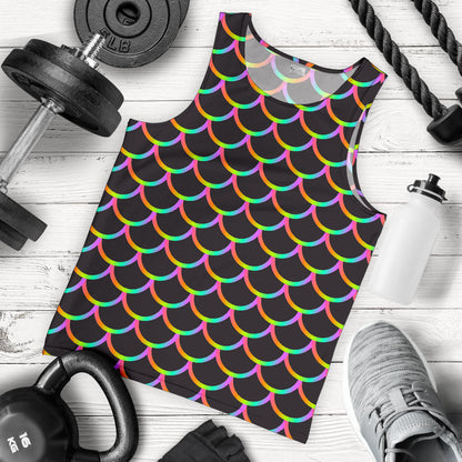 Mermaid Tail Rainbow Design Print Men Tank Top