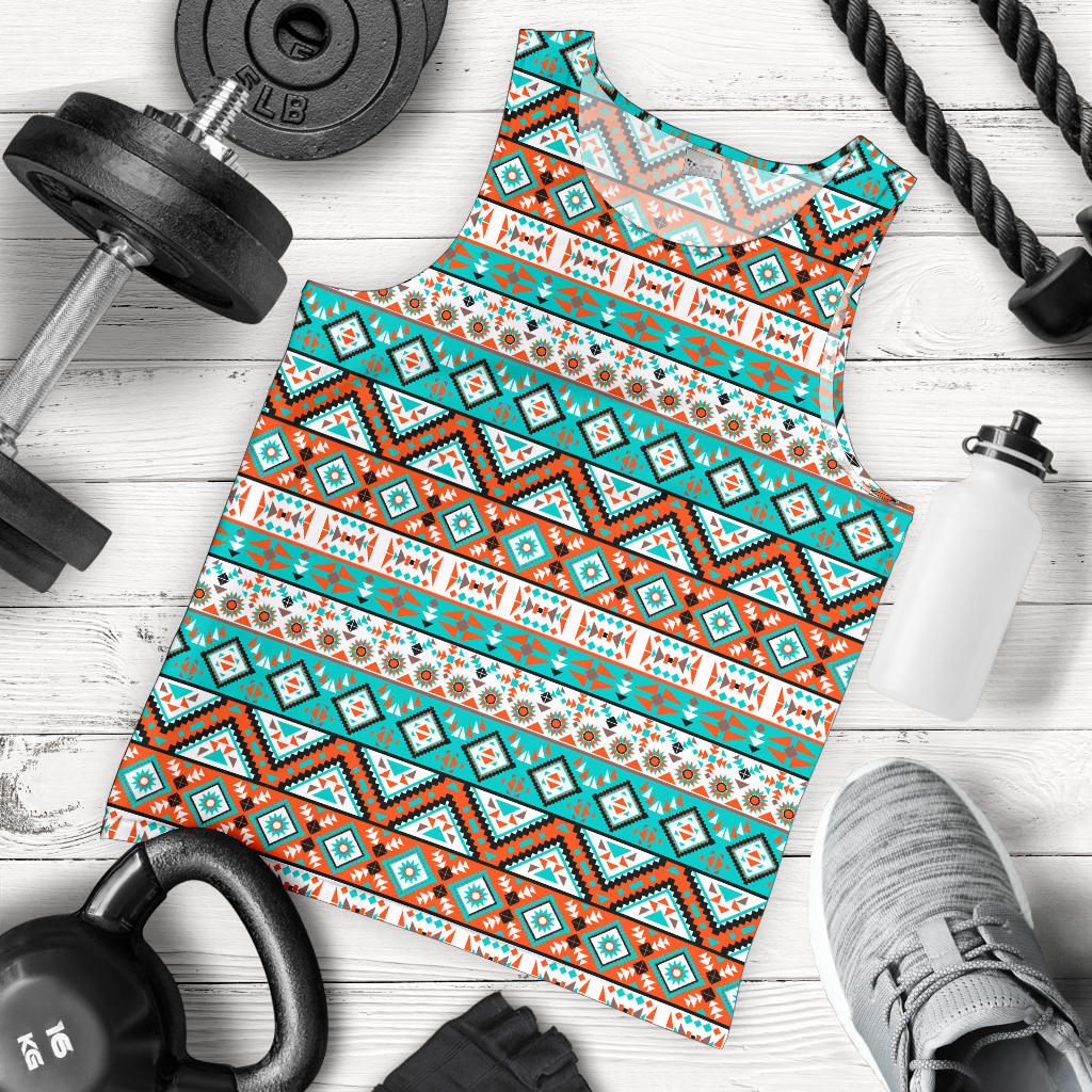 Navajo Style Print Pattern Men Tank Top