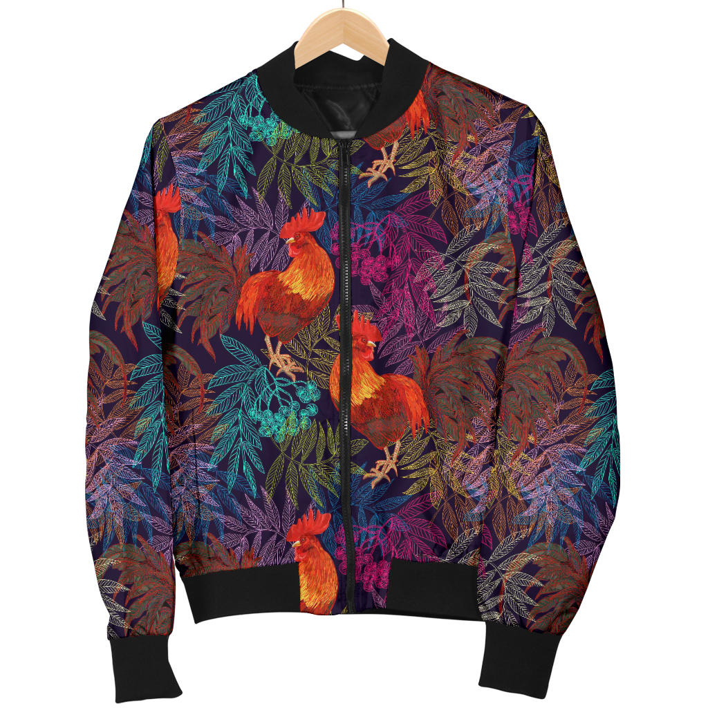 Rooster Print Style Men Bomber Jacket