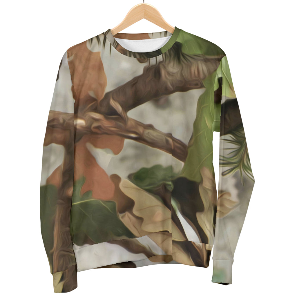 Camo Realistic Tree Forest Print Women Long Sleeve Sweatshirt