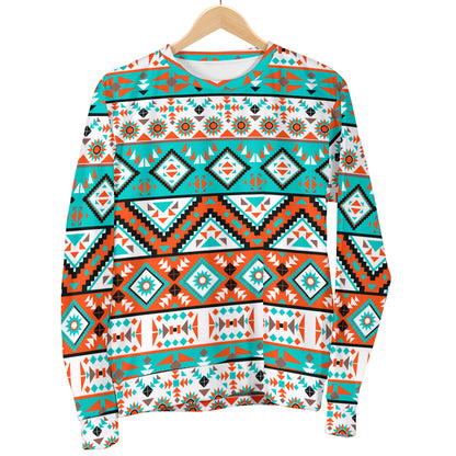 Navajo Style Print Pattern Men Long Sleeve Sweatshirt